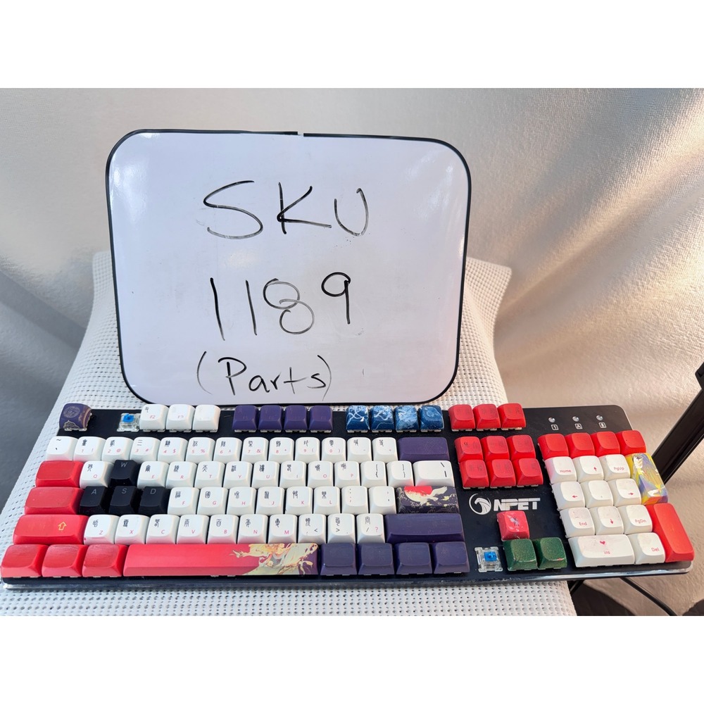 NPET Gaming Keyboard Unisex OS Multi K20 Mechanical Blue Switch Parts Only